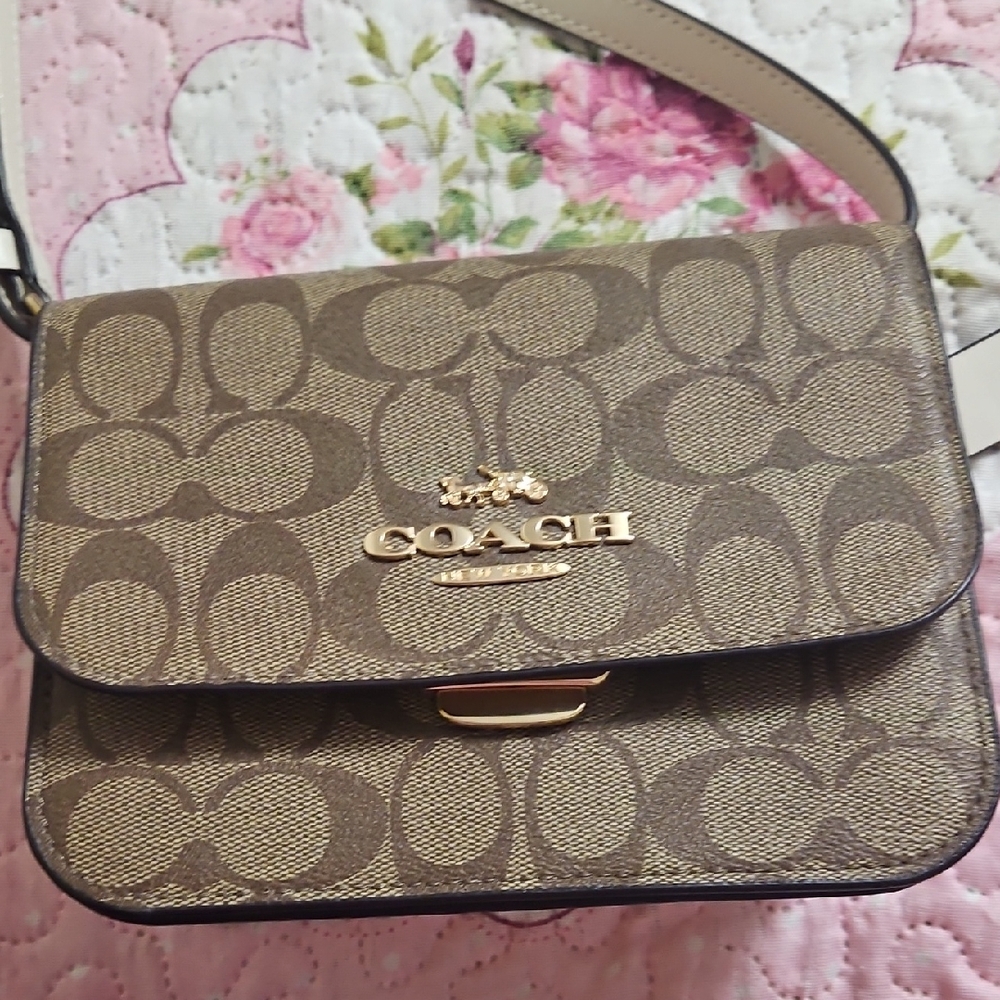 Coach Signature Tan Crossbody Bag